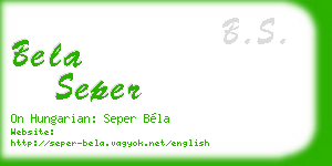 bela seper business card